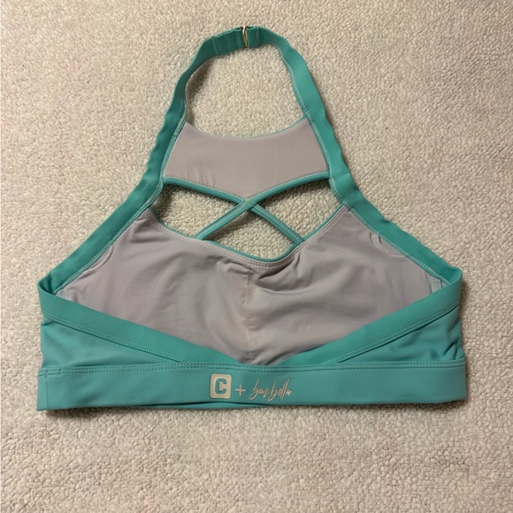Barbella Box x Chestee “The Kandace” Sports Bra Turquoise Blue Cut Outs Swim - Picture 7 of 14